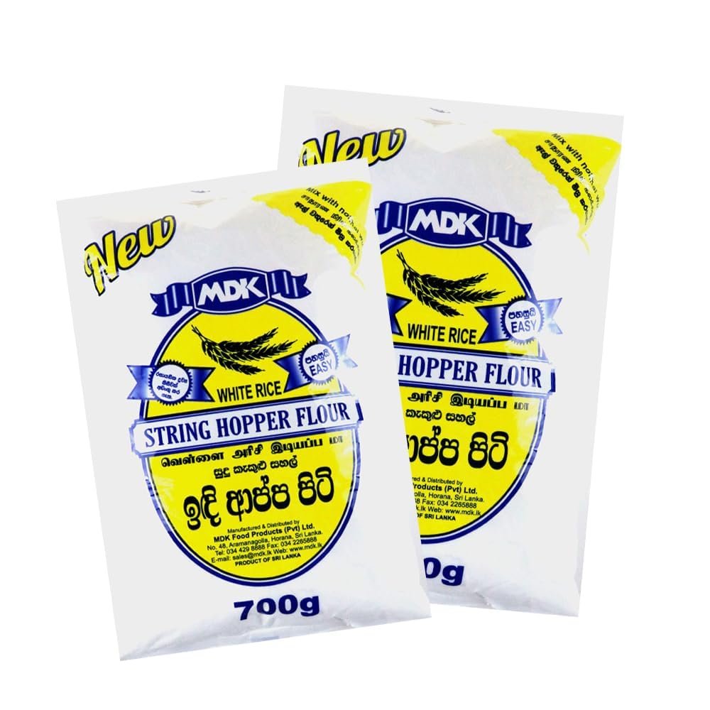 MDK White String Hopper Flour 700G White Rice Idiyappam Flour Easy To Mix Product Of Srilanka Pack Of 2