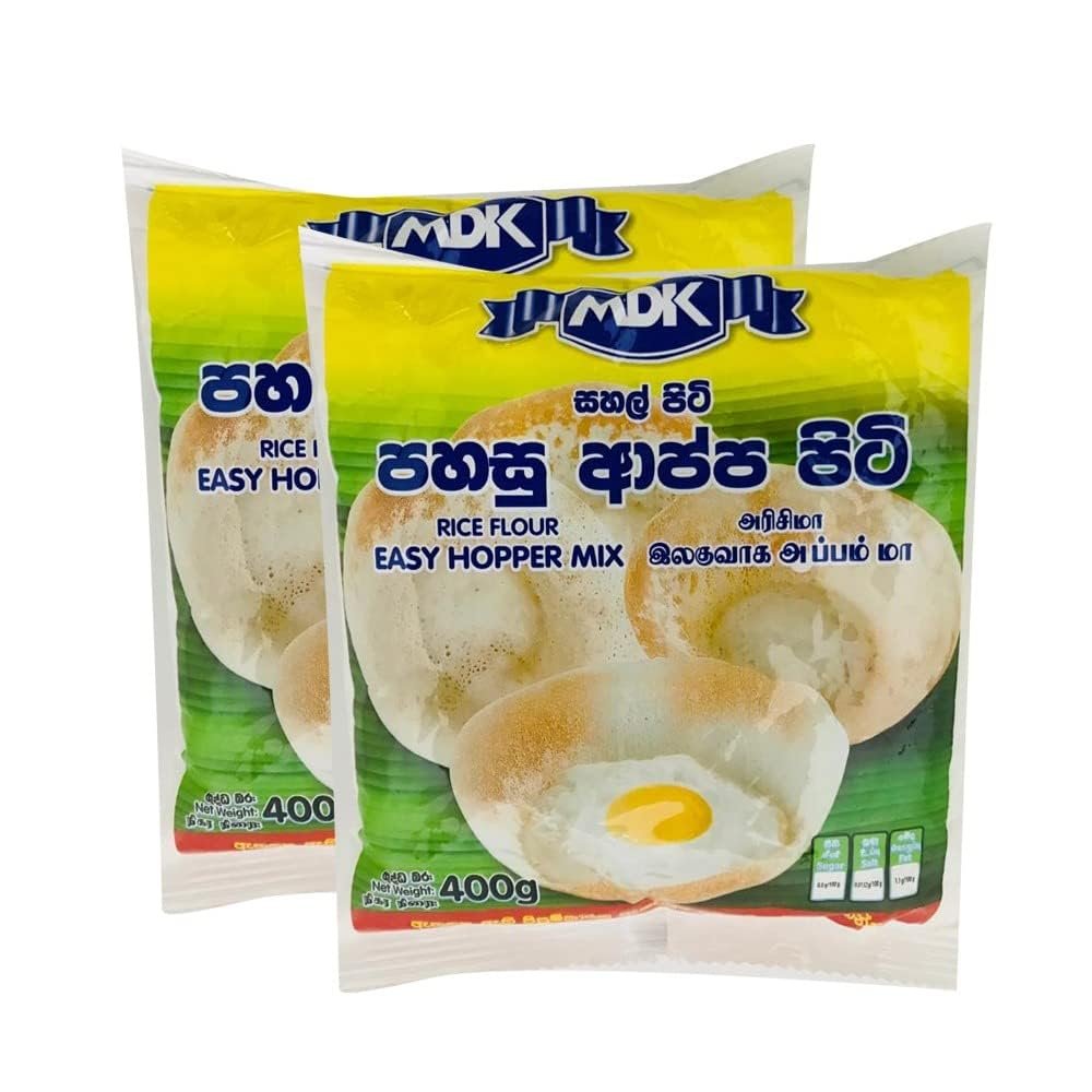MDK Easy Hopper Flour 400G Rice Flour, Ready To Use Traditional Appam Mix Product Of Srilanka Pack Of 2