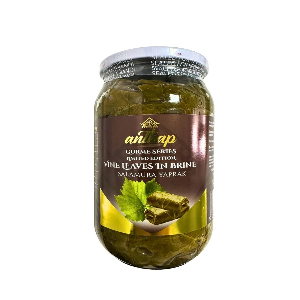 Anthap Vine Grape Leaves Gurme Series Jar in Brine, Premium Quality Grape Leaves, Ideal for Stuffed Dolma, Authentic Taste, Main Ingredient to Turkish Dolma, from Turkiye, Asma Yapragi, 880g