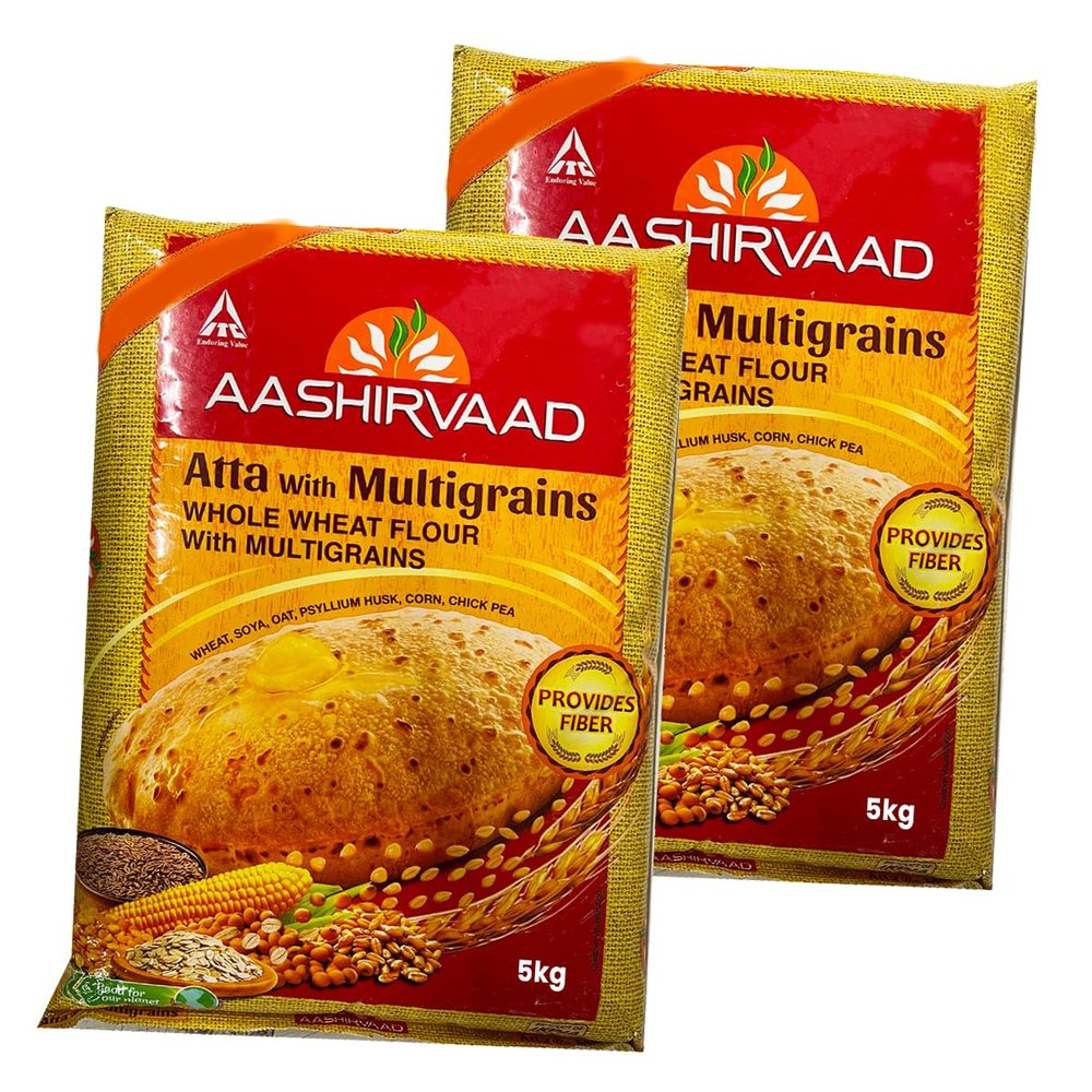 Aashirvaad's Multigrain Atta 5KG Flour To Make Soft And Smooth Chapatti, Roti Product Of India Pack Of 2