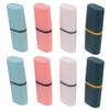 Abaodam 8pcs Travel Toothbrush Storage Case Set Lid, Portable Toothbrush and Toothpaste Holder Cups in, Light Blue, Light Pink, and White, Compact Mouthwash Container for Business Trips view 1