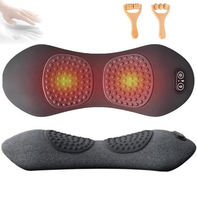 3-in-1 Back Massager, Triple Fusion Pillow for Back Pain Relief, Triple Fusion Spine Pain PillowSpine, Ergonomic Contour for Neck, Shoulders and Back, Unisex (Dual-Classic Gray)