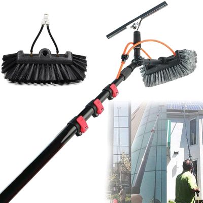 QUSYZD Window Cleaning Wand, Water Feeding Telescopic Brush for Pv Panel Cleaning - 12m/40ft, Roof Cleaning Tool Window Cleaner Kit,35cmbrushhead-6M/20FT,35cmbrushhead-9M/30FT