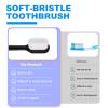 6Pcs Soft Bristle Toothbrush Micro-Nano Toothbrushes Extra Soft Toothbrush with 20000 Bristles for for Fragile Gums Elderly Adult Kids Braces Black (White Bristles) view 3