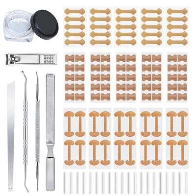 120pcs Ingrown Toenail Treatment, Breathable Ingrown Toenail Strips IngrownToenail Stickers, Toenail Corrector Patch with 5 Pedicure Tools for Ingrown Toenail