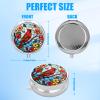 Red Cardinal Flower Pill Case, Bird Pill Box 3 Compartments Metal Small Pill Holder with Mirror Mini Travel Pill Container for Purse Pocket Women Men view 2