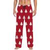 Men's Christmas Pyjama Bottoms, Long Christmas Pattern Pyjama Bottoms, Lounge Pyjamas, Trousers, Leisure Trousers with Pockets and Drawstring, Xmas Christmas Trousers, Watermelon red, 3XL view 1