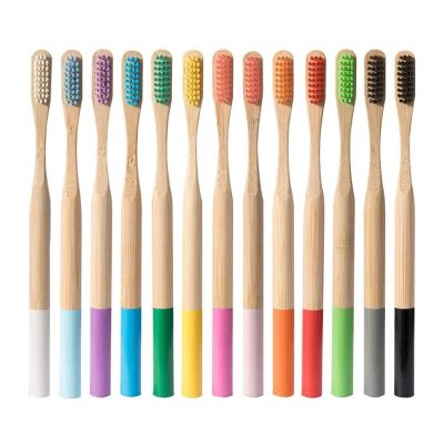 5 Or 10 Pcs/Set Environmental Fiber Toothbrush for Oral Health Low Carbon Medium Soft Bristle Wood Handle(10 PCS Random Colors)