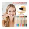 5 Or 10 Pcs/Set Environmental Fiber Toothbrush for Oral Health Low Carbon Medium Soft Bristle Wood Handle(10 PCS Random Colors) view 2