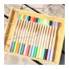 5 Or 10 Pcs/Set Environmental Fiber Toothbrush for Oral Health Low Carbon Medium Soft Bristle Wood Handle(10 PCS Random Colors) view 3