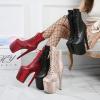 SRIWTDX Women Sexy High Heel Low-Top Boot, 7.8In Platform Stiletto Ankle Boot, Snakeskin Exotic Heel Shoes for Pole Dancer Stripper Party,Sky Blue,8 UK view 2