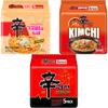 Nong shim Shin Ramyun Korean Noodles Variety Pack of 3 Flavours (15 Packs Total) Super Spicy, Toomba Creamy Stir-Fry & Kimchi Ramen Instant Korean Ramen Noodles Multipack for Quick Meals & Snacks view 1