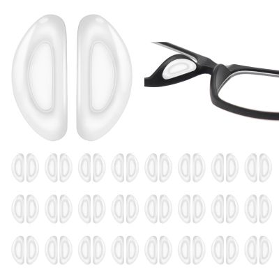 24 Pairs Silicone Nose Pads for Glasses Stick on, Anti-Slip Pads to Stop Glasses Slipping Down Nose, Durable & Comfortable Glasses-Nose-Pad, Glasses-Nose-Pad Silicone (Transparent)