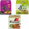 Nongshim Korean Noodles Variety Pack of 3 Flavours (15 Packs Total) Shin Ramyun Spicy, Soon Veggie, and Chapaghetti Black Bean Ramen Instant Korean Ramen Noodle Multipack for Quick Meals & Snacks view 1