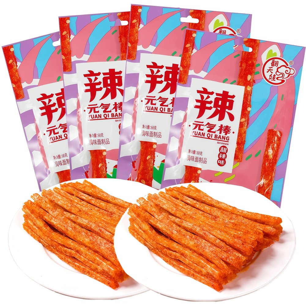 DAMAICHUHAI Latiao Spicy Strip,Spicy Sticks,Chinese Snacks,One Bite Activates Energy, Sweet and Spicy Awakens Your Senses, 272g/9.5oz.