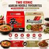 Nong shim Korean Noodles Variety Pack of 2 Flavours (10 Packs Total) Shin Ramyun Spicy & Chapagetti Black Bean Ramen Instant Korean Ramen Noodle Multipack for Quick Meals & Snacks view 2