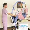Ehucon Patient Lift Sling with Commode for Toileting/Transferring/Lifting,Full Body Sling for Elderly, Disabled,Suitable for Home or Nursing Home Care-500 lbs SWL (Red Geometric Pattern, Medium) view 2