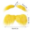 Yellow Mustache & Brows - Fiber Costume Accessory | Vibrating Facial Hair Set for Cosplay, Halloween, Christmas & Party Accessories - Funny Design Inspired By view 3