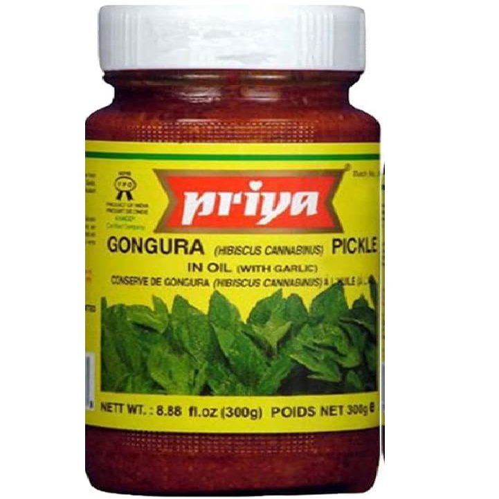 Gongura Pickle FromPriya sour sorrel leaf condiment Product from India 300g Pack of 1