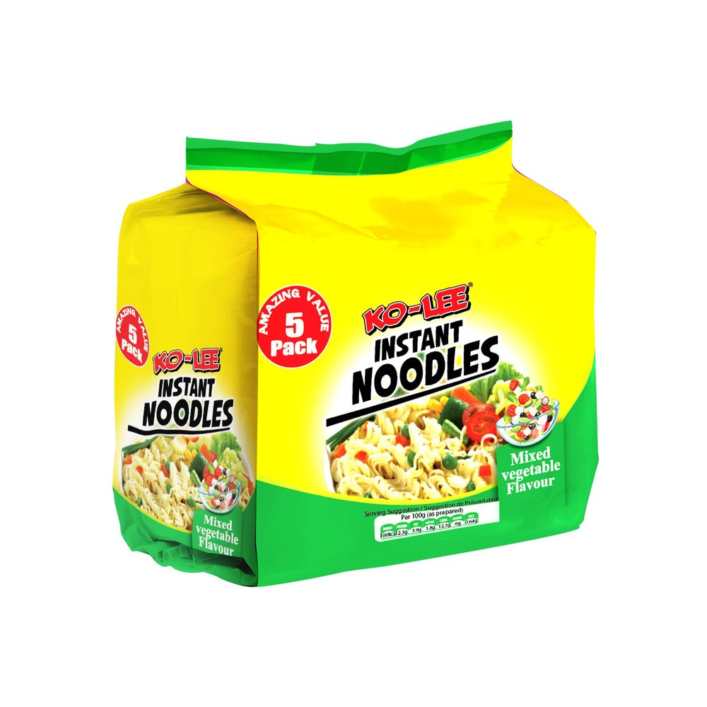 KOLEE 5-Pack Instant Noodles Mix Vegetable Flavour | Classic Comfort | Halal | Quick & Convenient | Great Value | 70g (Pack of 30)