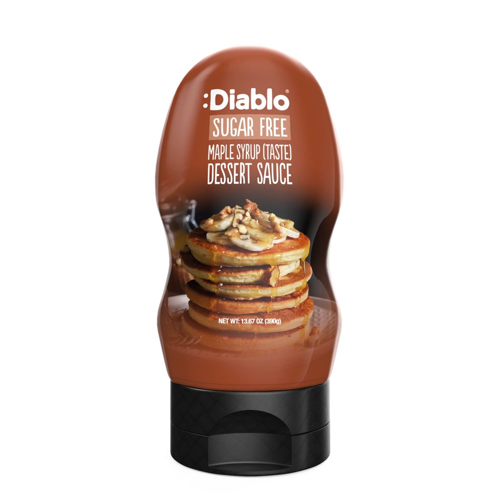 Diablo Sugar Free Dessert Sauce - Gluten-Free Syrup, Drizzle Sweetener, Keto Friendly Flavoring Topping, Perfect for Gifting, No Added Sugar - Maple Syrup, 390g, 13.67oz - 10 Pack