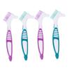 ARTSEWPLY 4pcs Double-Sided Denture Brush with Ergonomic Large Anti-Slip Handle Multi-Layered Soft Bristles for Gentle Retainer and False Teeth Cleaning Efficient Oral Care Tool for Denture view 1