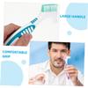 ARTSEWPLY 4pcs Double-Sided Denture Brush with Ergonomic Large Anti-Slip Handle Multi-Layered Soft Bristles for Gentle Retainer and False Teeth Cleaning Efficient Oral Care Tool for Denture view 3