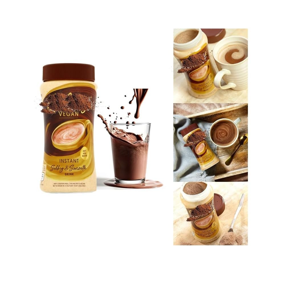 Vegan Instant Hot Chocolate Drink 250g - Silky & Smooth Hot Chocolate Drink - gly