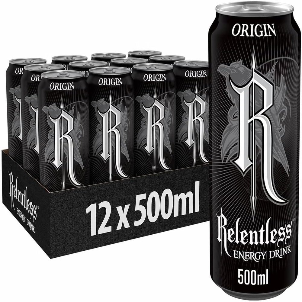 Relentless Origin Can 500 Ml (Pack of 12) | Boost Your Energy Levels | Unique Formula | Perfect for Various Occasions