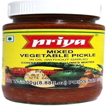 Mixed Veg Pickle FromPriya assorted vegetable savory condiment Product from India 300g Pack of 6