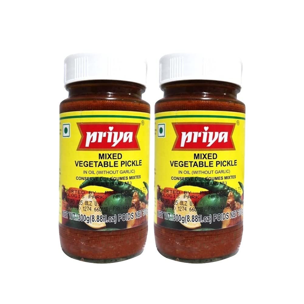 Mixed Veg Pickle FromPriya assorted vegetable savory condiment Product from India 300g Pack of 2