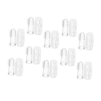 Abaodam 10 Sets Silicone Finger Toothbrush for Baby with Double-Sided Design and Soft Bristles, Includes Storage Cases for Infant Oral Care and Gentle Massage