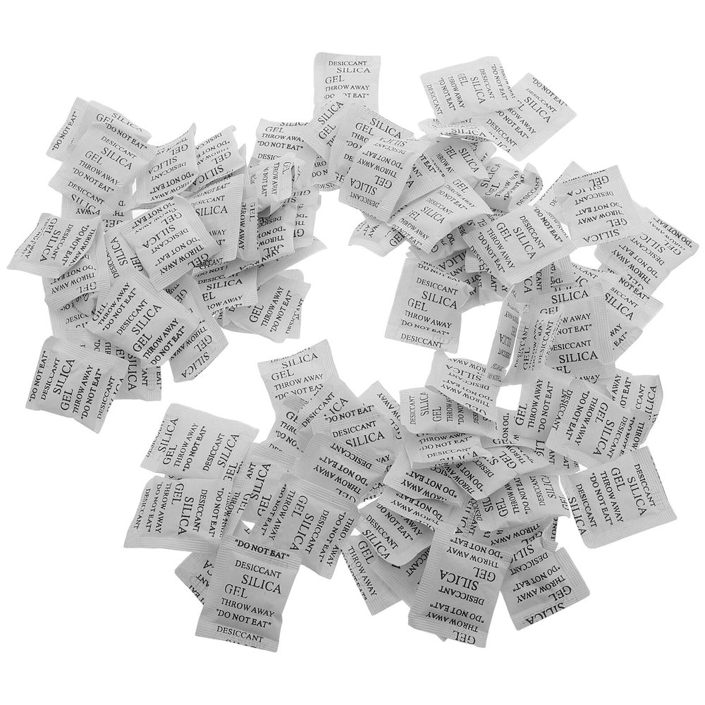 ARTSEWPLY 100pcs Safe Silica Gel Packets Moisture Absorbers for Food Storage Containers Wardrobe Dehumidifier Shoes Jewelry Books and Clothes Non-toxic Cabinet Deoxidizer