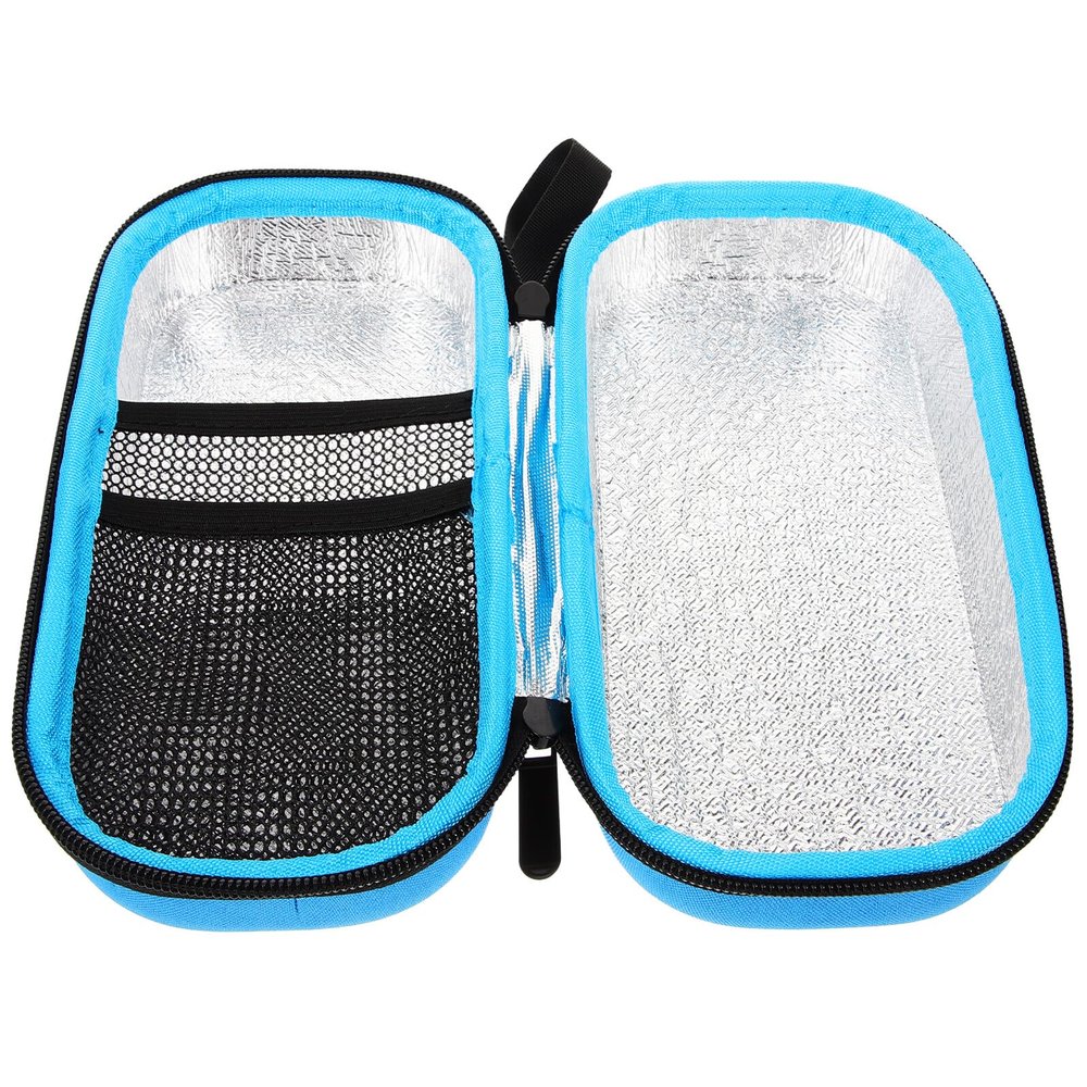 Toyvian Portable Insulin Cooler Travel Case EVA Material Small Insulin Storage Bag for Diabetes Supplies with Insulated Cooling Function Safe and Medicine Pouch for Outdoor Use