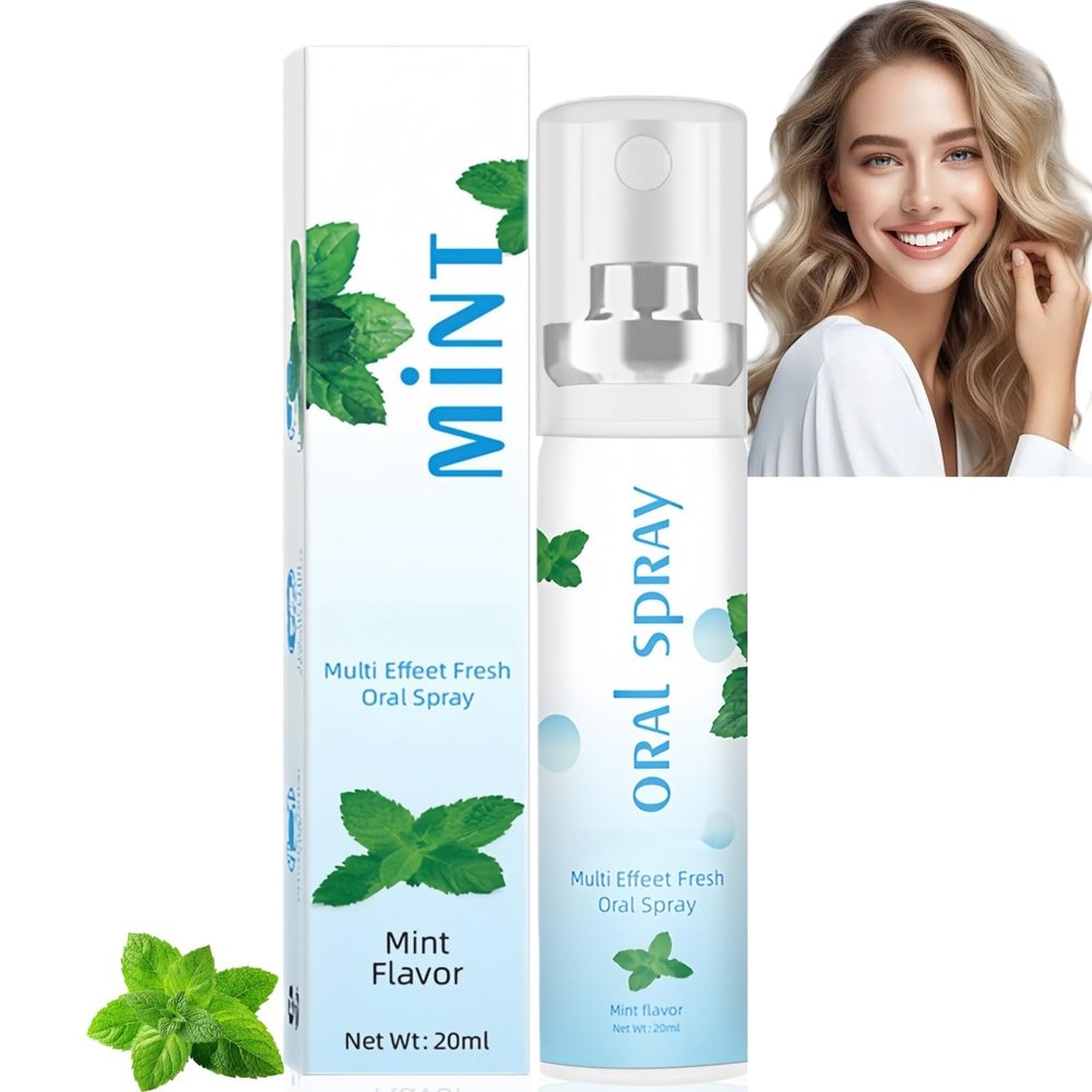 20ML Fruit Oral Breath Spray,Long-Lasting Fresh Breath Spray & Dry Mouth Spray,Bad Breath for Adults, Mint Flavored Mouth Spray for Bad Breath(Blue)