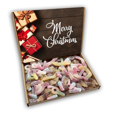 All Fizzy Sweets Merry Christmas Sweets Gift Box Hamper (Christmas Kraft)
