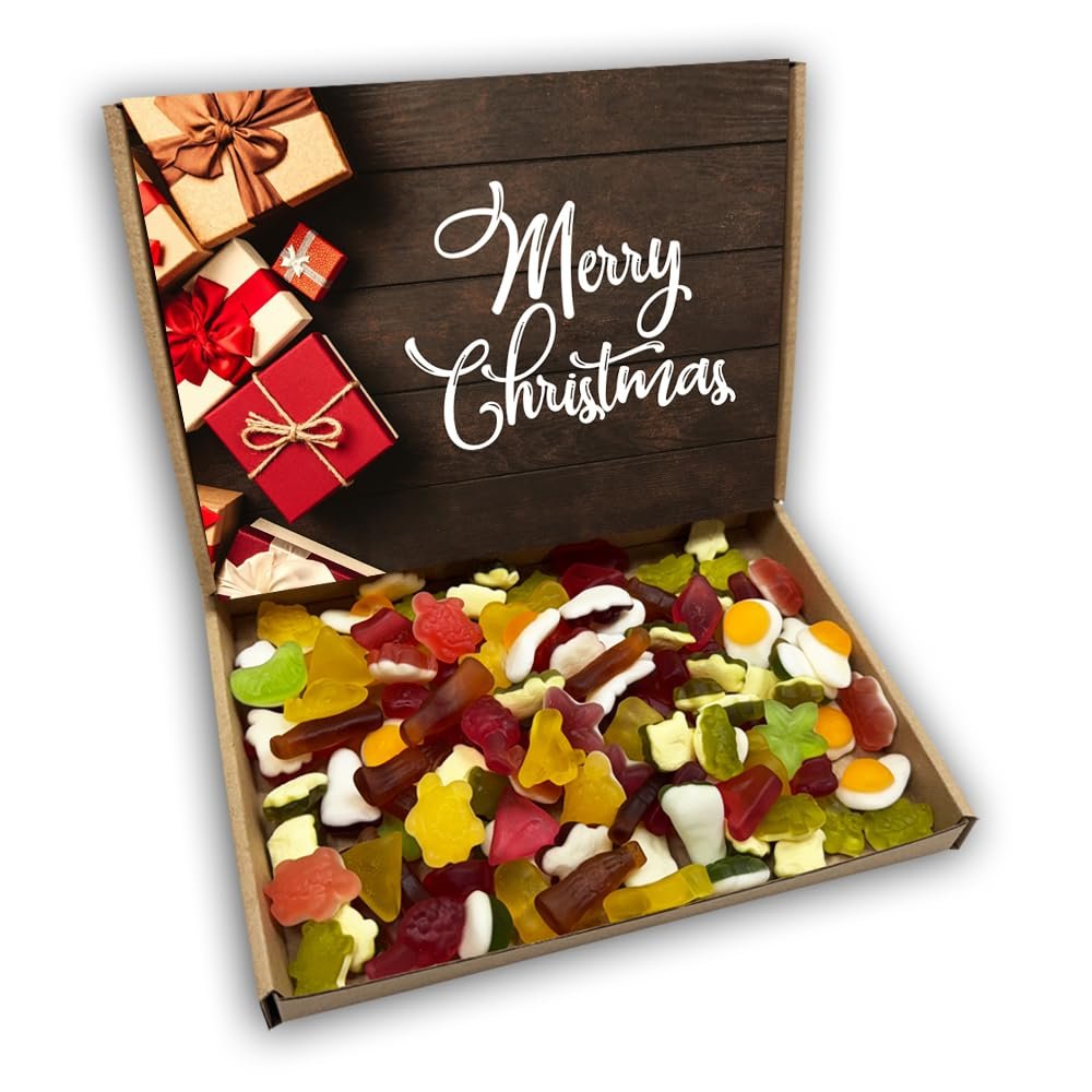 All Jelly Sweet Mix Merry Christmas Sweets Gift Box Hamper (Christmas Kraft)