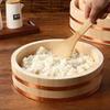 Wooden Sushi Rice Mixing Tub with Spoon for Authentic Japanese Cuisine Preparation view 2