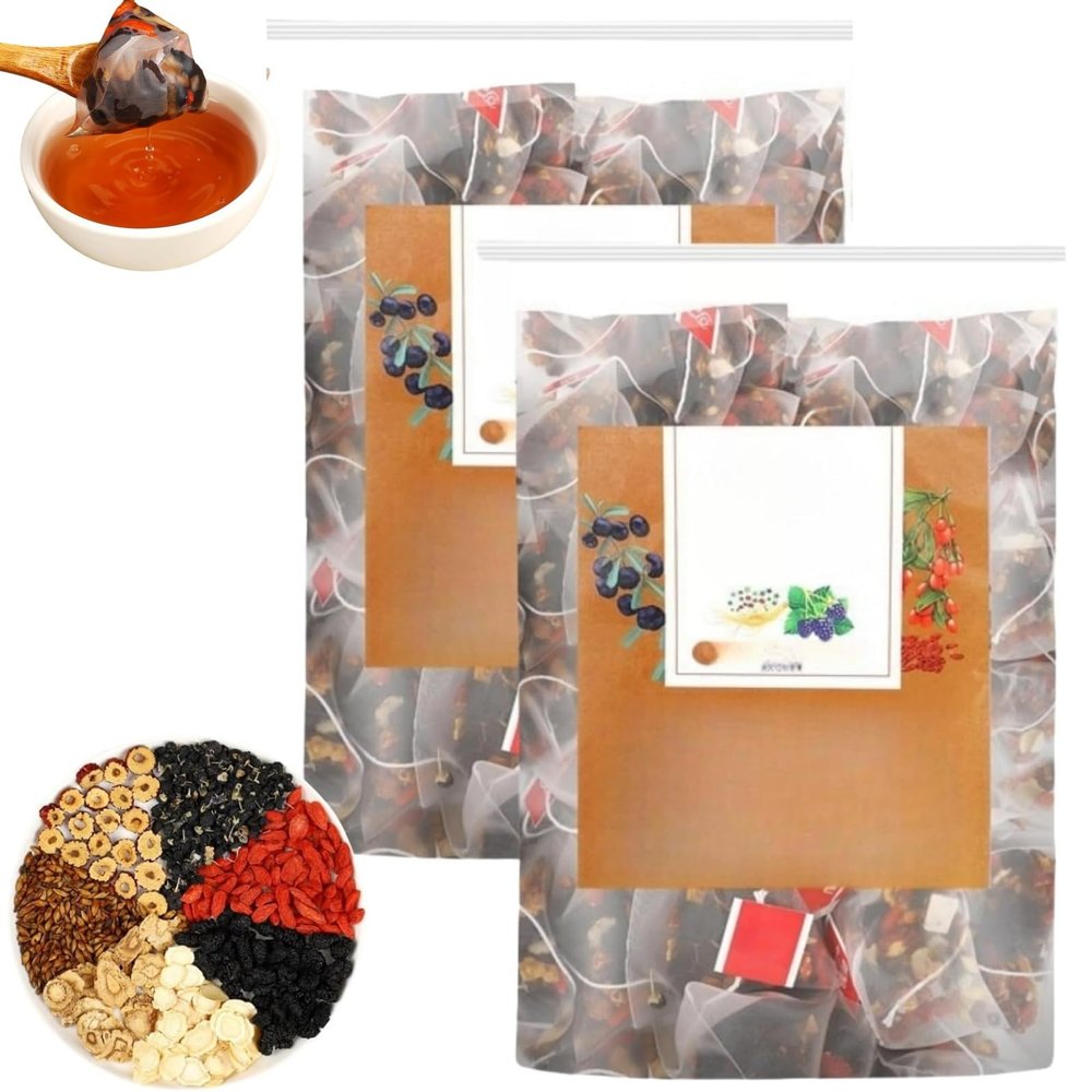 40PCS Ginseng Six Treas/ure Tea,Chinese Ki/dney Cleansing Tea,Chinese He/rbal Ki/dney Tea Bag,with Ginseng & Mulberry,Individually Wrapped Tea Bags for Men