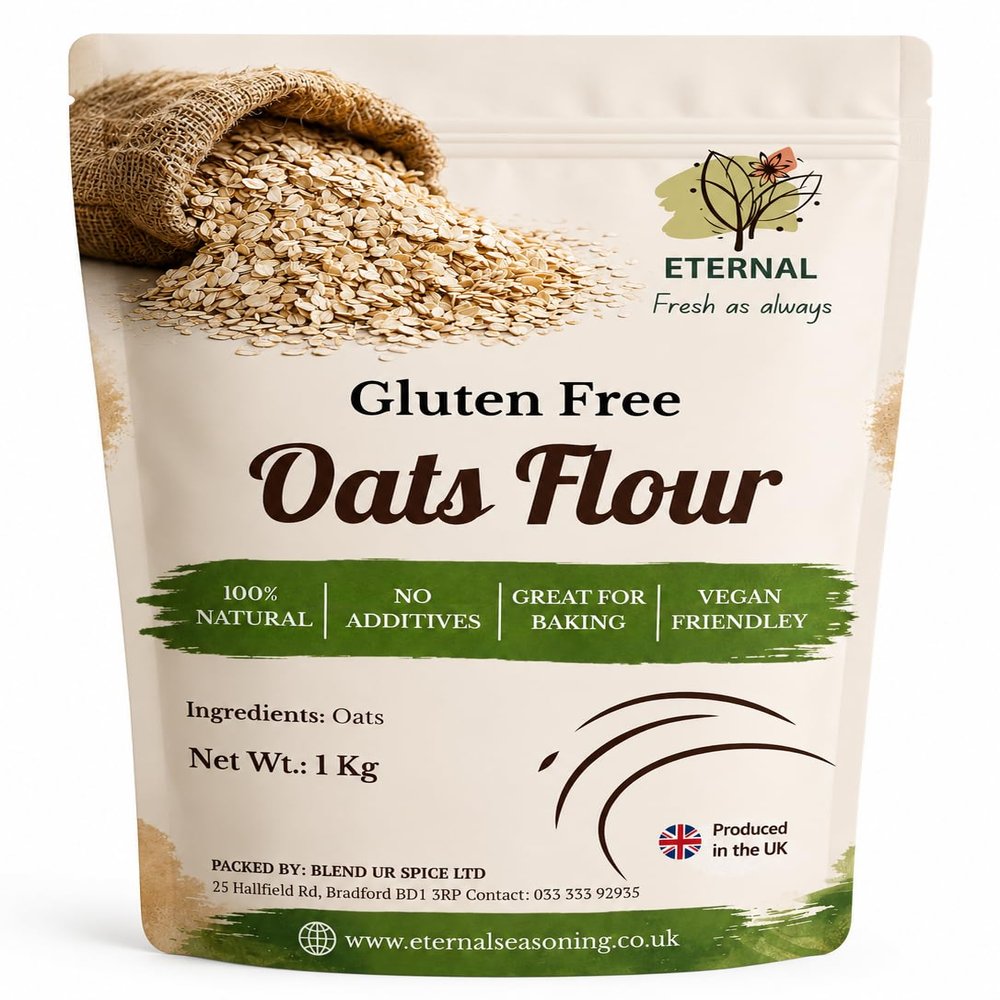 Gluten Free Oat Flour 1Kg | High Fibre, High Protein & Vegan | Heart Healthy | Gluten-Free Baking, Pancakes, Breakfasts & Smoothies | Low GI | Resealable Bag