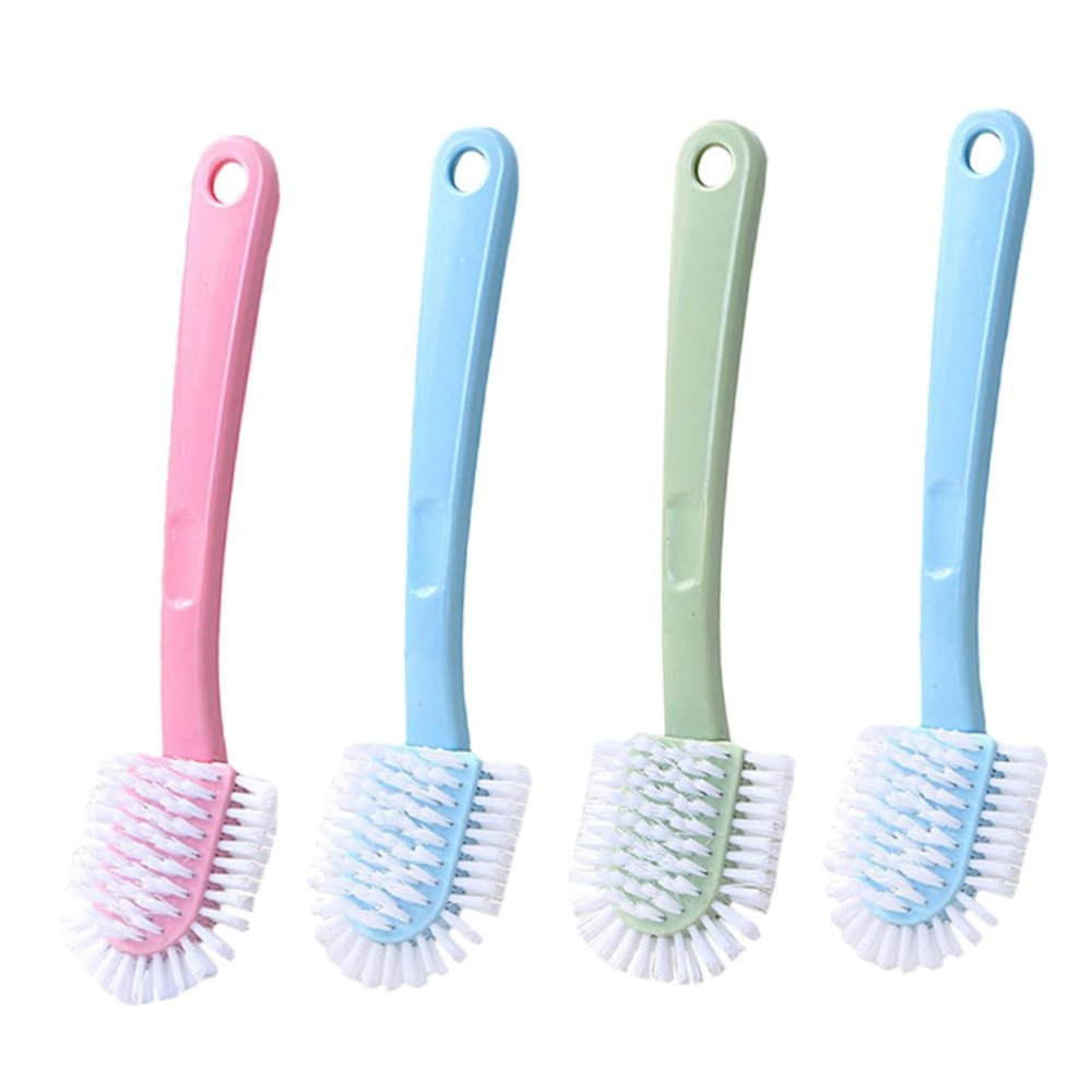 ibasenice Plastic Shoe Cleaning Brush Random Color 4pcs with Comfortable Handle and Decontamination Power Sturdy Multi-surface Cleaning Tool for Bathroom and Kitchen Use