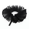 CHICTRY Victorian Neck Ruffle Collar Organza Clown Choker Neck Collar Renaissance Costume Accessory Black One Size view 1