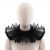 CHICTRY Victorian Neck Ruffle Collar Organza Clown Choker Neck Collar Renaissance Costume Accessory Black One Size view 2