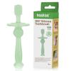 haakaa 360 Silicone Baby Toothbrush 100% Soft Food Grade Silicone, BPA-Free, Suction Base, Safe for Babies 6 Months+, Gentle Gum and Teeth Cleaning for Infants, Gum Massager (Lime) view 1