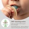 haakaa 360 Silicone Baby Toothbrush 100% Soft Food Grade Silicone, BPA-Free, Suction Base, Safe for Babies 6 Months+, Gentle Gum and Teeth Cleaning for Infants, Gum Massager (Lime) view 4