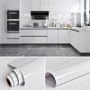 PVC Solid Color Self Adhesive Vinyl Wallpaper Waterproof Film DIY Renovation Oil-Proof Wall Stickers Kitchen Cabinet Home Decals(Shiny Black,5mx60cm) view 3