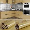 PVC Solid Color Self Adhesive Vinyl Wallpaper Waterproof Film DIY Renovation Oil-Proof Wall Stickers Kitchen Cabinet Home Decals(Shiny Black,5mx60cm) view 4