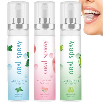 3PCS Fresh Breath Mouth Spray,Fruit Oral Breath Spray,Effective Dry Mouth Flavoured Spray,Mouth Freshener Spray,Instantly Hydrate & Moisturize,Fresh Mouth Spray for Bad Breath Care and Freshener