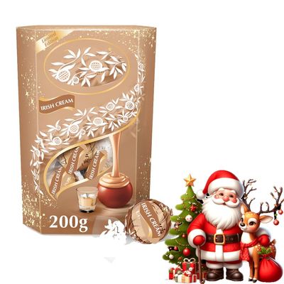 Christmas Variety of Chocolate Truffles Gift Box 200g - Luxuriously Smooth and Delicate Chocolate Shells - ldt (Irish cream truffles box 200g)