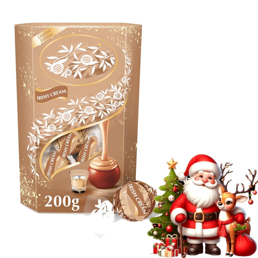 Christmas Variety of Chocolate Truffles Gift Box 200g - Luxuriously Smooth and Delicate Chocolate Shells - ldt (Irish cream truffles box 200g)